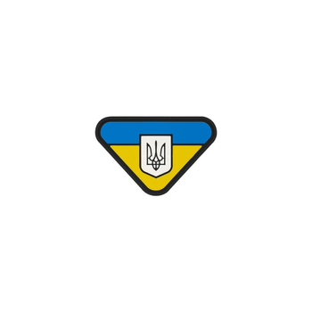 Шеврон на липучке ПВХ UMT Флаг Украины с гербом 27 х 42 мм Желто голубой