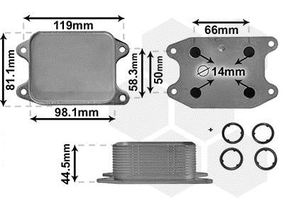 Радіатор масляний AUDI VW вир-во Van Wezel Van Wezel (58013703)