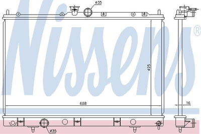Радіатор охолодження MITSUBISHI OUTLANDER CU2, 5W 03- вир-во Nissens Nissens (628964)