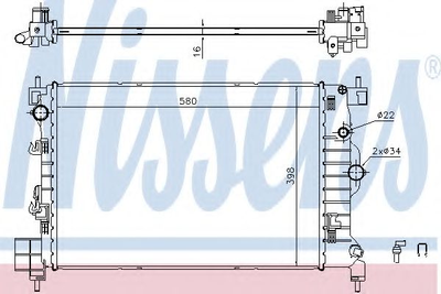 Радиатор охлаждения CHEVROLET AVEO T300 11- пр-во Nissens Nissens (61697)