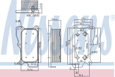 Радіатор масляний MERCEDES C-CLASS W 204 07- вир-во Nissens Nissens (90783)