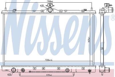 Радіатор охолодження MITSUBISHI GRANDIS 04- 2.4 i 16V вир-во Nissens Nissens (628975)