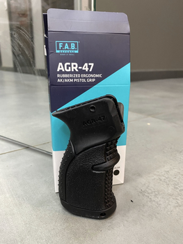 Рукоятка пистолетная для АК, Вепрь, Сайга прорезиненная, FAB Defence (AGR-47), цвет Черный