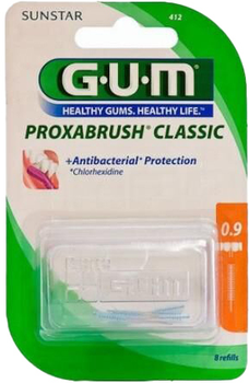 Змінні насадки для зубних щіток Gum Proxabrush Classic Cepillo Interdental Con Clorhexidina 0,9 мм 8 Unidades (70942904124)