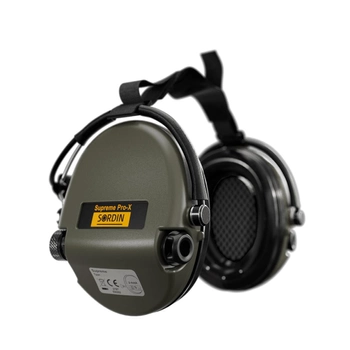 Активні навушники Sordin Supreme Pro X із заднім тримачем Зелений