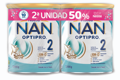Молочна суха суміш для дітей Nestle Nan Optipro 2 Duplo 2x800 г (7613033958212)