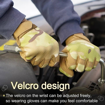 Тактические плотные военные перчатки с усиленными защитными накладками мультикам размер L