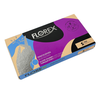 Одноразовые перчатки FLOREX, синий S, 100 шт Reflex