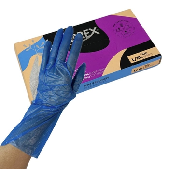 Одноразовые перчатки FLOREX, синий L/XL, 100 шт Reflex
