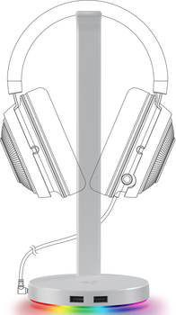 Підставка для навушників Razer Base Station V2 Chroma Mercury (RC21-01510300-R3M1)