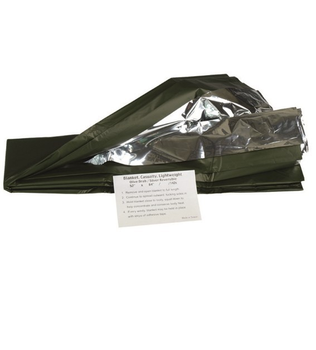 Тактическое спасательное одеяло/термоодеяло MIL-TEC 215Х130СМ ОЛИВКА SURVIVAL DECKE SILBER/OLIV (16024500)