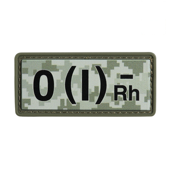 M-Tac нашивка група крові O(I) Rh(-) PVC 25х60 MM14