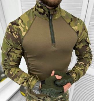 Убакс стрейч Тактическая рубашка с длинным рукавом LOGOS мультикам темный S