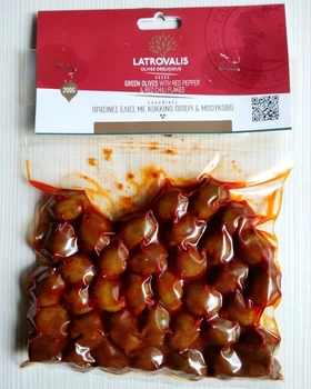 Оливки Халкидики с перцем, Latrovalis, Греция 200 г.