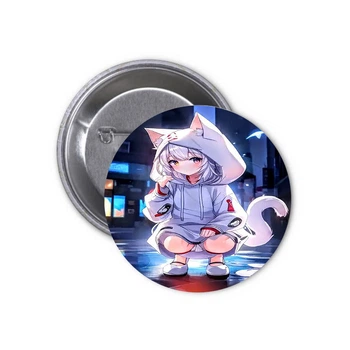 Значок Catgirl Catchick Neko Necomimi Девушка кошка кошкодевочка #03