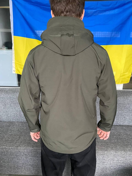 Куртка армейская SoftShell Олива осень/зима на флисе XL (0511)