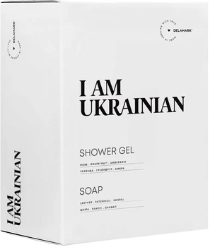 Подарочный набор DeLaMark I am Ukrainian Гель для душа с ароматом розы, грейпфрута, амбры 500 мл + Жидкое мыло с ароматом кожи, пачули, сандала 500 мл (4820152333483)
