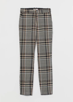 Брюки H&M 34 Бежевый 0751471_клетка_08