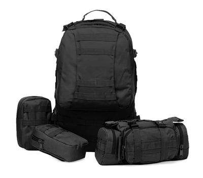 Рюкзак з підсумками Lesko B08 55 літрів Black (0277-R)