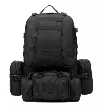 Рюкзак з підсумками Lesko B08 55 літрів Black (0277-R)