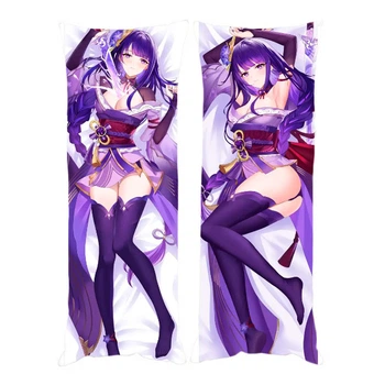 Подушка обнимашка дакимакура Райдэн Genshin Impact 120x40см (21228)