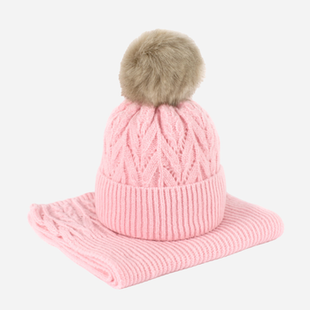 Комплект жіночий (шапка + шарф) Art Of Polo Hat&Scarf cz21800 One Size Light Pink (5902021184101)