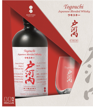 Виски купажированный Togouchi Kiwami 0.7 л 40% в подарочной упаковке + 2 стакана (3760042529842)