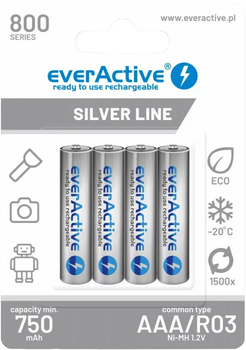 Akumulatory paluszki everActive R03/AAA 800 mAH blister 4 szt. (EVHRL03-800)