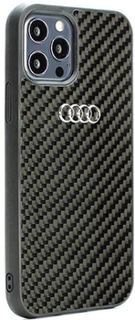 Etui plecki Audi Carbon Fiber do Apple iPhone 12/12 Pro Black (6955250224352)