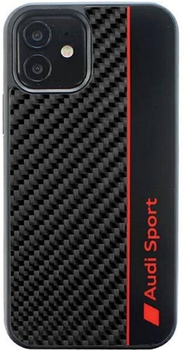 Etui plecki Audi Carbon Fiber Stripe do Apple iPhone 12/12 Pro Black (6955250224482)