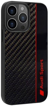 Etui plecki Audi Carbon Fiber Stripe do Apple iPhone 13 Pro Max Black (6955250226295)
