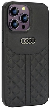 Etui plecki Audi Genuine Leather do Apple iPhone 14 Pro Max Black (6955250226431)