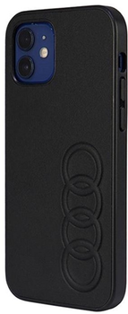 Etui plecki Audi Synthetic Leather do Apple iPhone 12/12 Pro Black (6955250226349)