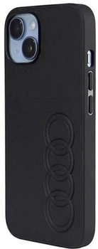 Etui plecki Audi Synthetic Leather do Apple iPhone 14 Black (6955250226370)