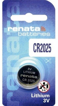 Батарейка RENATA CR2025 Lithium, 3V, 1х1шт