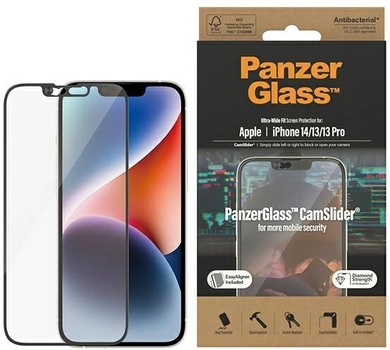 Захисне скло Panzer Glass Ultra-Wide Fit для Apple iPhone 14 / 13 / 13 Pro антибактеріальне (5711724027956)