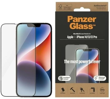 Захисне скло Panzer Glass Ultra-Wide Fit для Apple iPhone 14 / 13 Pro / 13 антибактеріальне (5711724027833)