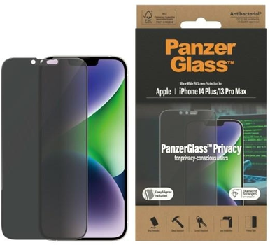 Захисне скло Panzer Glass Ultra-Wide Fit для Apple iPhone 14 Plus / 13 Pro Max антибактеріальне (5711724127854)