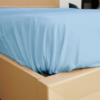 Простирадло на резинці Бязь Blue Блакитний 120*200 висота 25 см