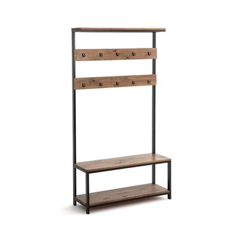 Дизайнерская Напольная вешалка в стиле Loft Design 110x30x180h Черный/Дерево ATL122