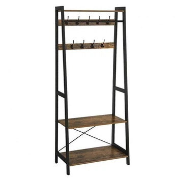 Дизайнерская Напольная вешалка в стиле Loft Design 100x45x190h Черный/Дерево ATL899