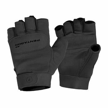 Рукавиці тактичні безпалі Pentagon Duty Mechanic 1/2 Gloves Black L