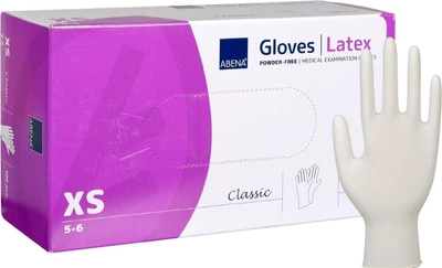 Rękawiczki medyczne Abena Latex Gloves Natural XS 100U (5703538935732)