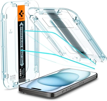Zestaw szkieł ochronnych Spigen EZ FIT Glass.TR do Apple iPhone 15 2 szt (8809896752244)