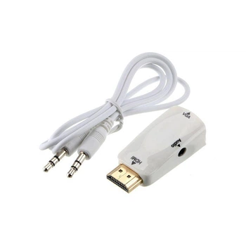Конвертер, видео адаптер HDMI - VGA со звуком - белый арт.100199б