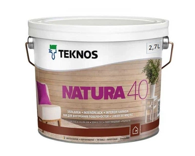 Лак акриловый TEKNOS NATURA 40 мебельный полуглянцевый 2,7л