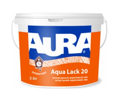 Лак акриловый AURA AQUA LACK 20 панельный 2,5л
