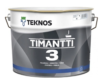 Краска для влажных помещений TEKNOS TIMANTTI 3 антисептическая белая (база 1 9л