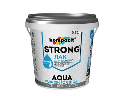 Лак акриловый KOMPOZIT STRONG AQUA для камня и каминов 0,75л