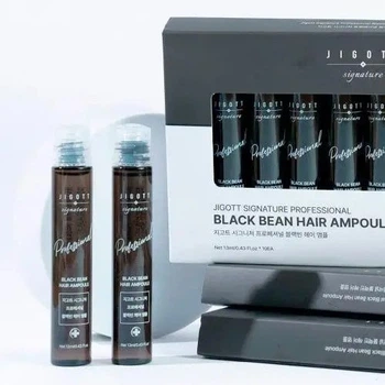 Ампула для волос с экстрактом черных соевых бобов Jigott Signature Professional Black Bean Hair Ampoule 13 мл